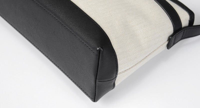 【WE ARE】韓國ANOETIC法式皮帶帆布肩背包 ANCCANVASBELTSHOULDER