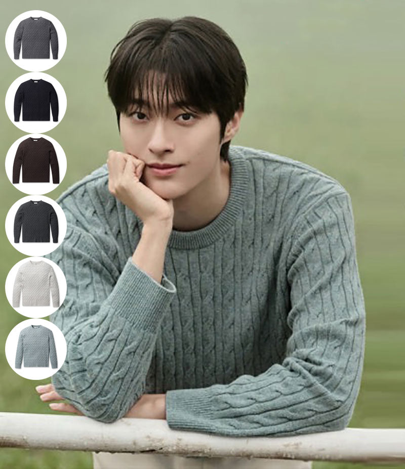 男款【WE ARE】韓國POLHAM羊毛絞花毛衣PHF4ER1470