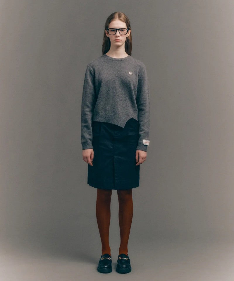 男女同款【WE ARE】韓國Satur休閒不規則針織毛衣SA243UKT38