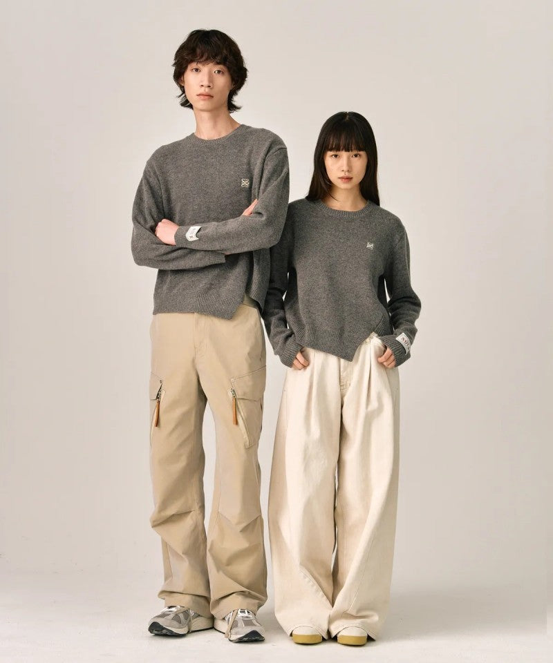 男女同款【WE ARE】韓國Satur休閒不規則針織毛衣SA243UKT38