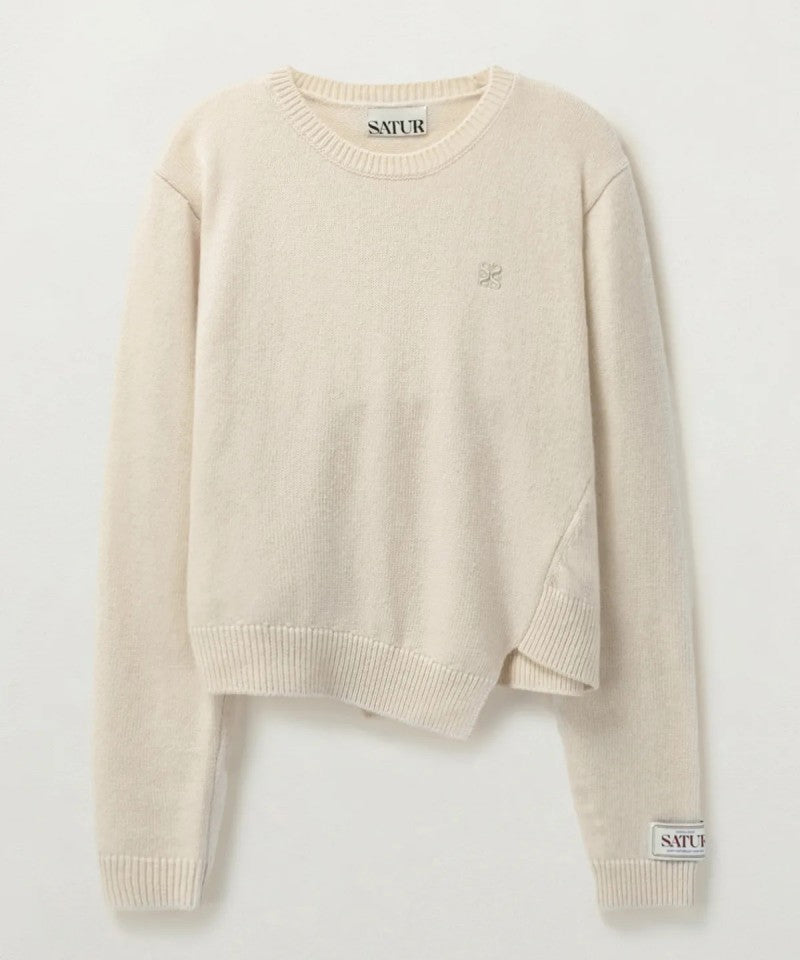 男女同款【WE ARE】韓國Satur休閒不規則針織毛衣SA243UKT38