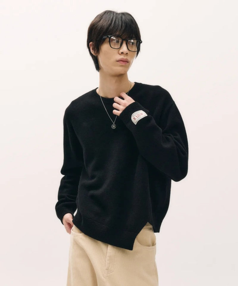 男女同款【WE ARE】韓國Satur休閒不規則針織毛衣SA243UKT38