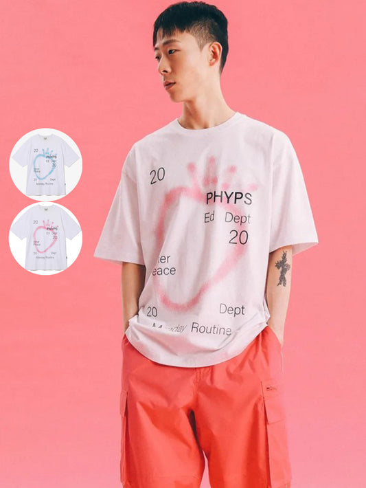 【WE ARE】韓國PHYPS 噴漆草莓短袖T恤 PFM1SS312S