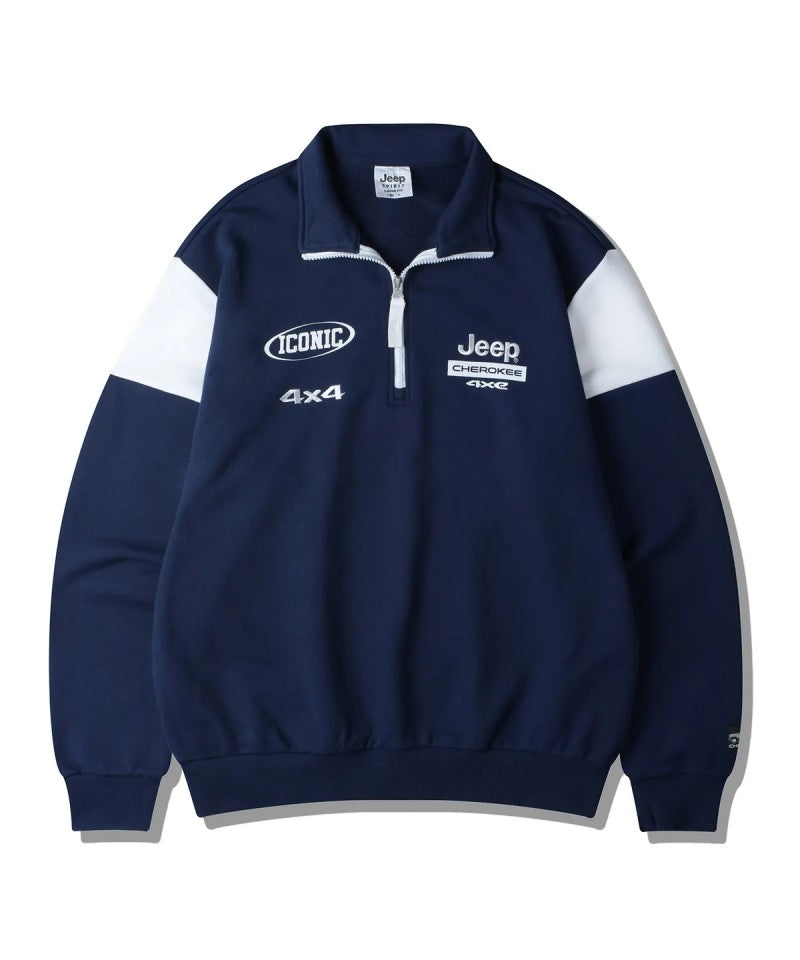 【WE ARE】韓國JEEP半拉鏈翻領大學T衛衣JP5TSU837