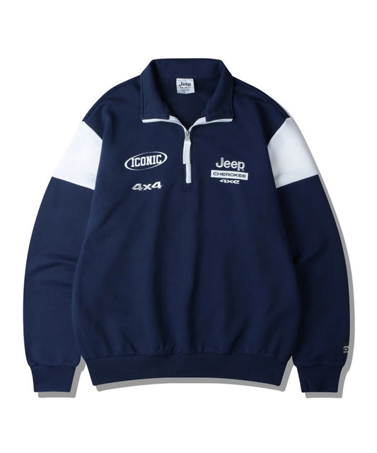 【WE ARE】韓國JEEP半拉鏈翻領大學T衛衣JP5TSU837