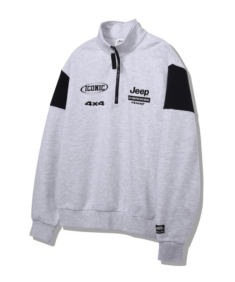 【WE ARE】韓國JEEP半拉鏈翻領大學T衛衣JP5TSU837