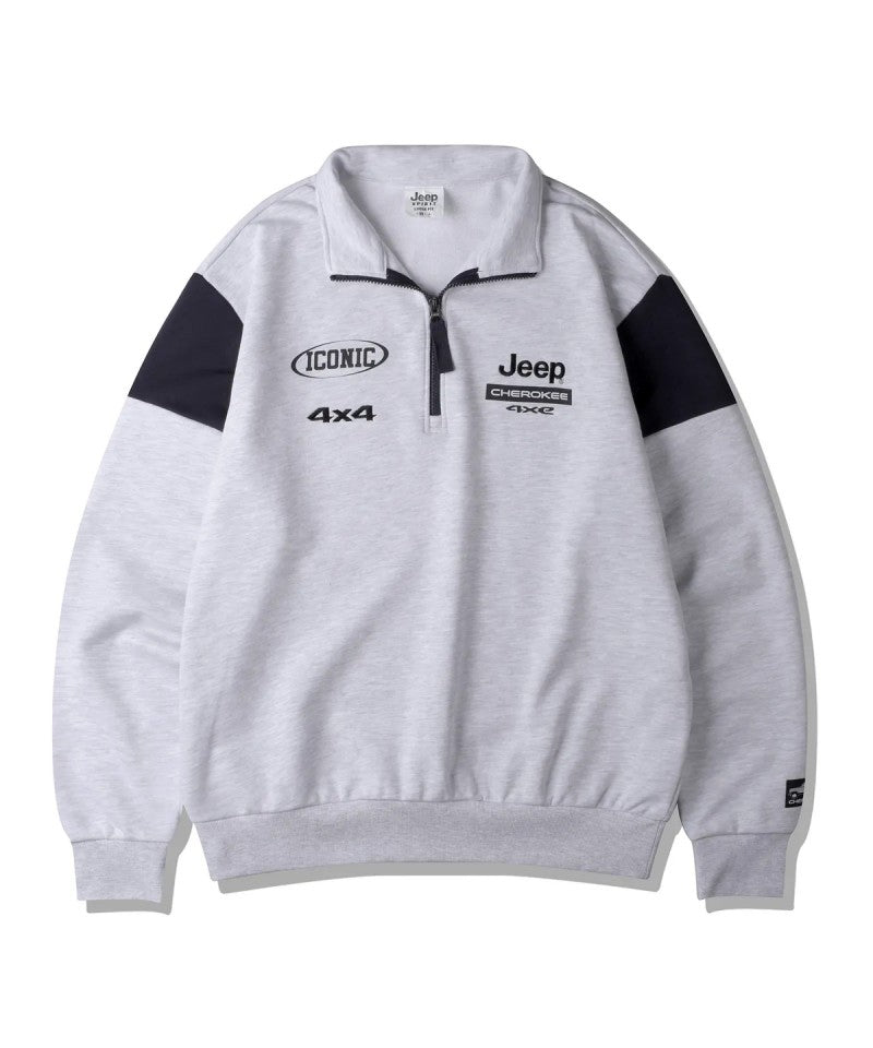 【WE ARE】韓國JEEP半拉鏈翻領大學T衛衣JP5TSU837