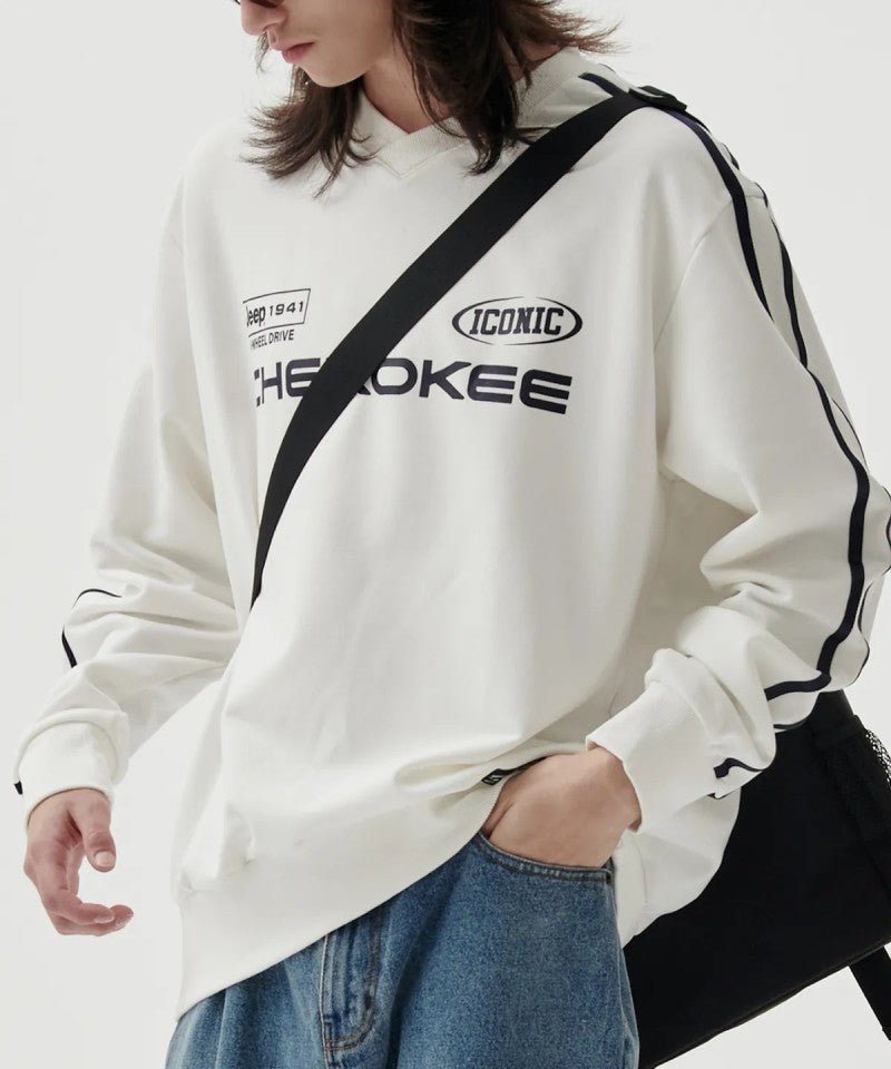 【WE ARE】韓國JEEP圓領大學T衛衣JP5TSU827