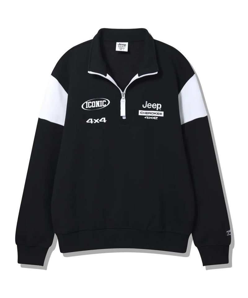 【WE ARE】韓國JEEP半拉鏈翻領大學T衛衣JP5TSU837