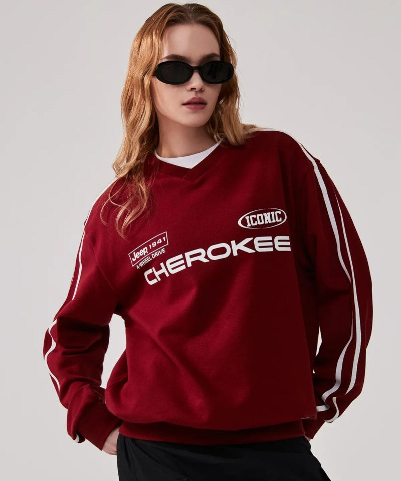 【WE ARE】韓國JEEP圓領大學T衛衣JP5TSU827