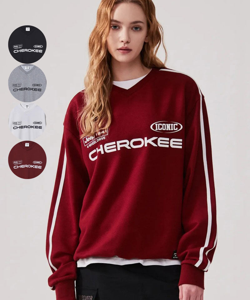 【WE ARE】韓國JEEP圓領大學T衛衣JP5TSU827