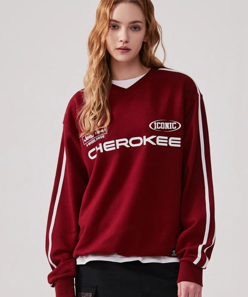 【WE ARE】韓國JEEP圓領大學T衛衣JP5TSU827