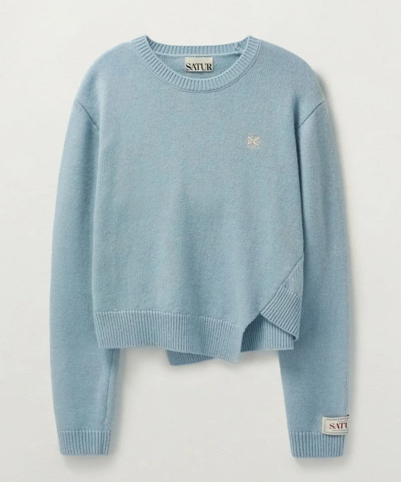 男女同款【WE ARE】韓國Satur休閒不規則針織毛衣SA243UKT38