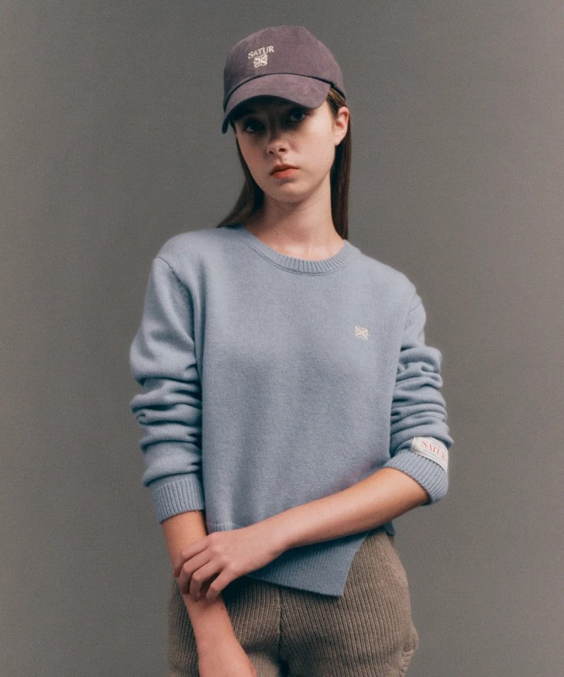 男女同款【WE ARE】韓國Satur休閒不規則針織毛衣SA243UKT38