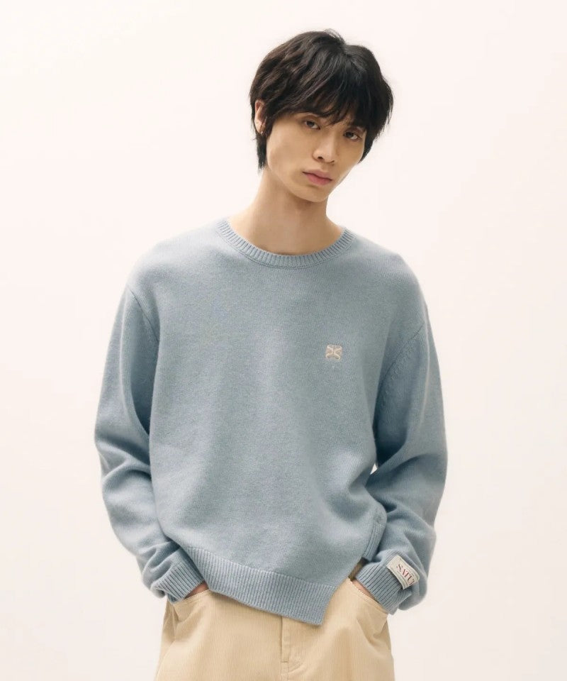 男女同款【WE ARE】韓國Satur休閒不規則針織毛衣SA243UKT38