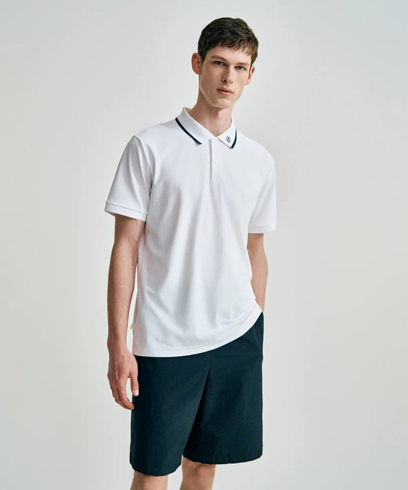 【WE ARE】韓國SERGIO TACCHINI 男款領口小標短袖POLO衫  TMPQ10553