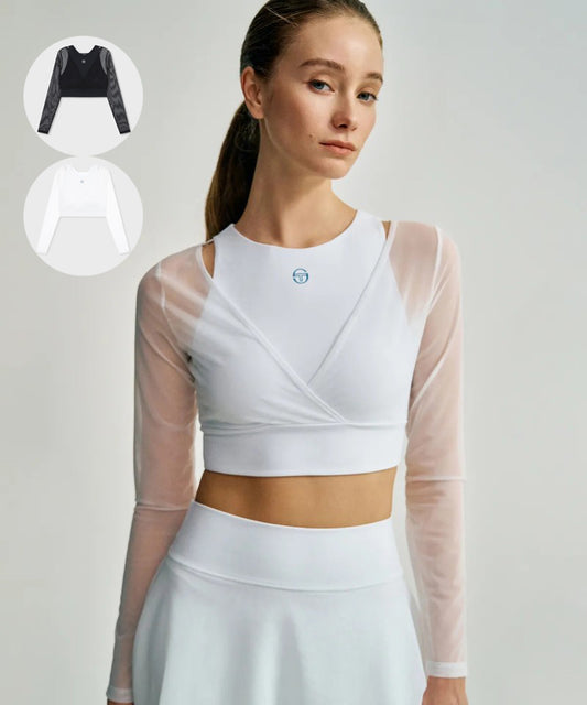 女款【WE ARE】韓國SERGIO TACCHINI時尚長袖網紗上衣TWRL13153