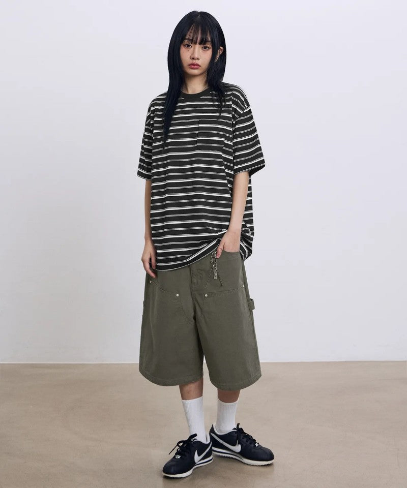 【WE ARE】韓國FILLUMINATE休閒條紋短袖T恤FBEUUST216