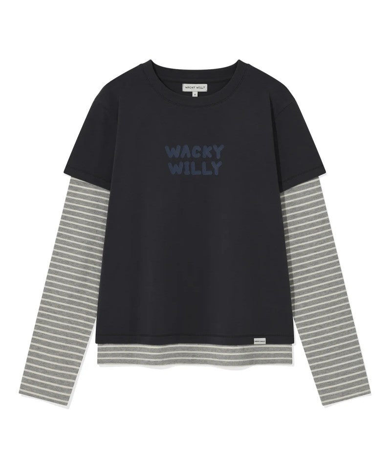 【WE ARE】韓國wacky Willy 假兩件長袖T恤WA2503LT62