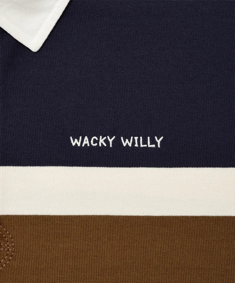 【WE ARE】韓國wacky Willy 寬條紋POLO上衣 WA2503LT63