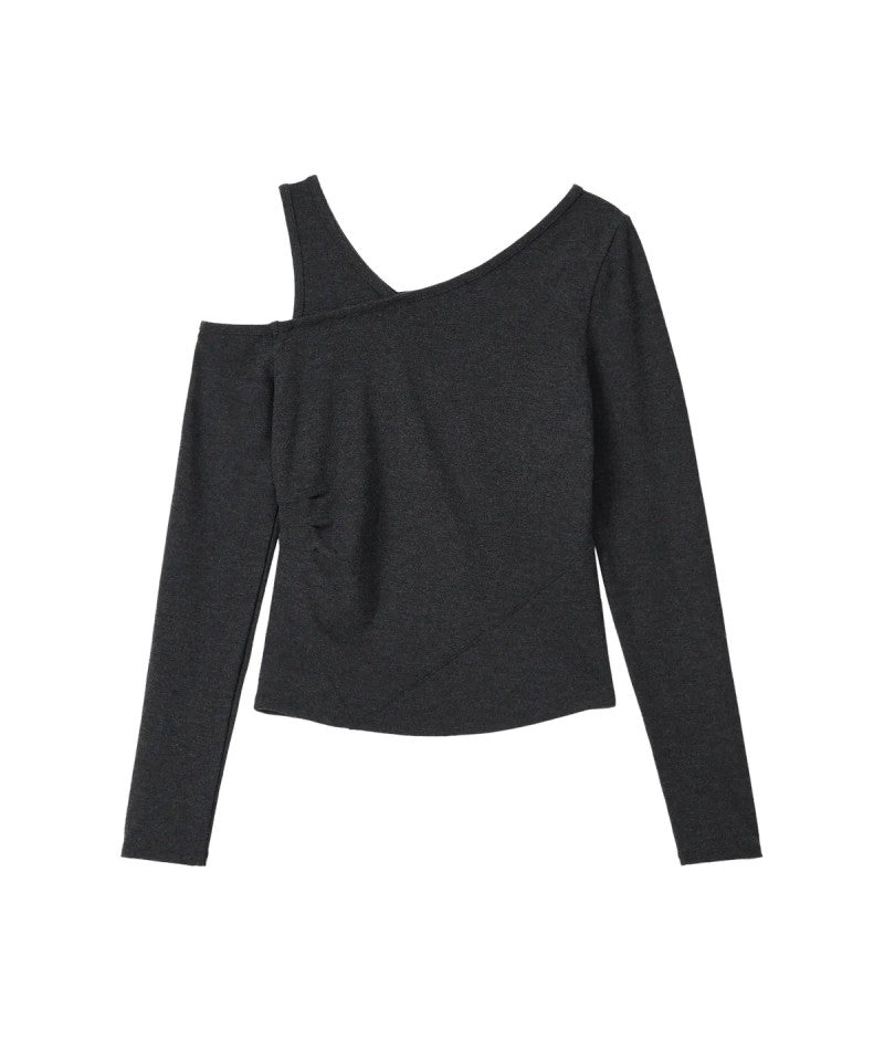 【WE ARE】韓國WAL WOOALONG 斜肩寬肩帶上衣 WL253JLT03W