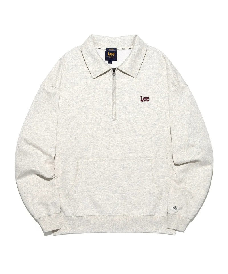 男女同款【WE ARE】韓國LEE半拉鏈領大學T衛衣LE2503CR09