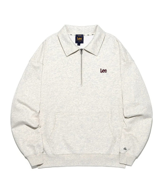 男女同款【WE ARE】韓國LEE半拉鏈領大學T衛衣LE2503CR09