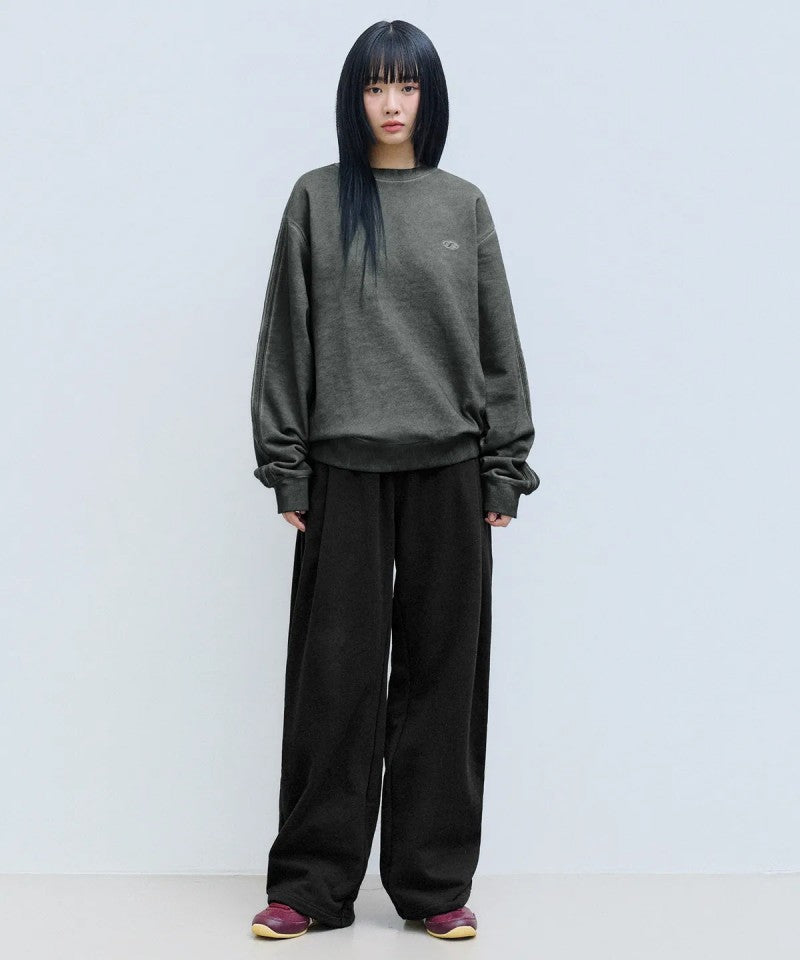 男女同款【WE ARE】韓國FILLUMINATE做舊圓領大學T衛衣FBEFUTM001