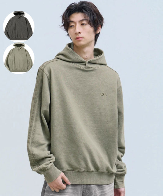 男女同款【WE ARE】韓國FILLUMINATE做舊連帽大學T衛衣FBEFUTH002