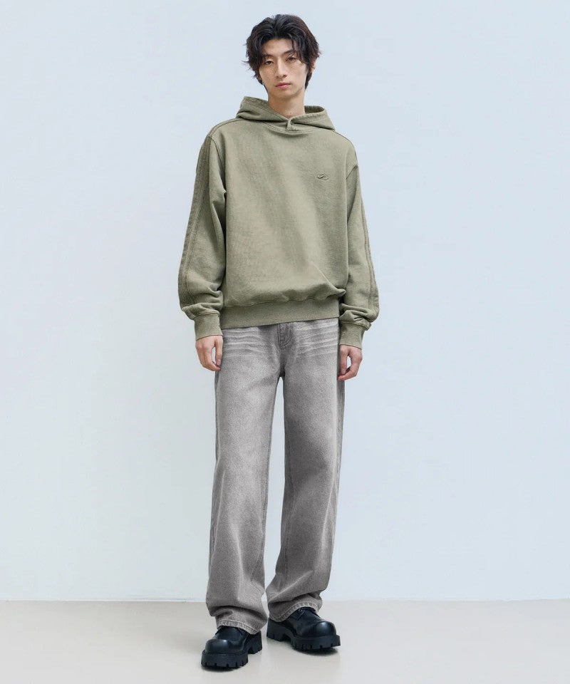 男女同款【WE ARE】韓國FILLUMINATE做舊連帽大學T衛衣FBEFUTH002