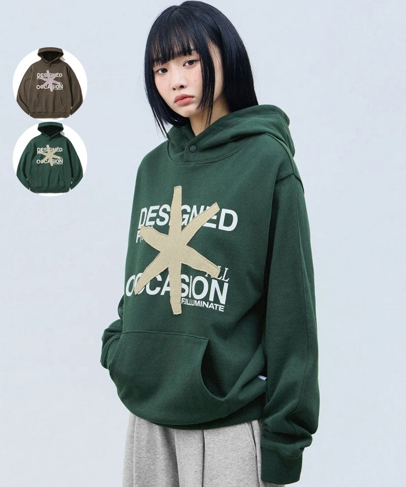 男女同款【WE ARE】韓國FILLUMINATE連帽字母大學T衛衣FBEFUTH001