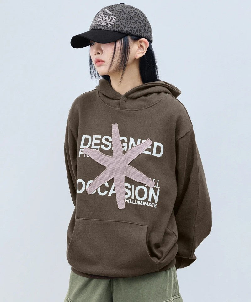 男女同款【WE ARE】韓國FILLUMINATE連帽字母大學T衛衣FBEFUTH001