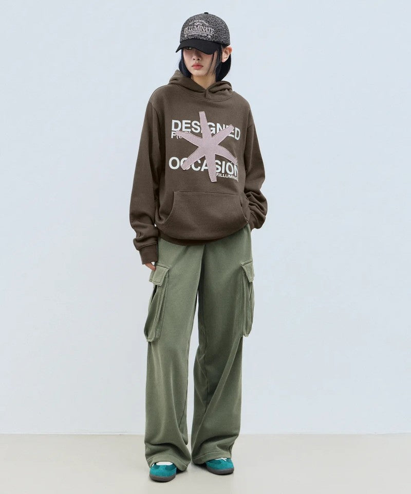 男女同款【WE ARE】韓國FILLUMINATE連帽字母大學T衛衣FBEFUTH001