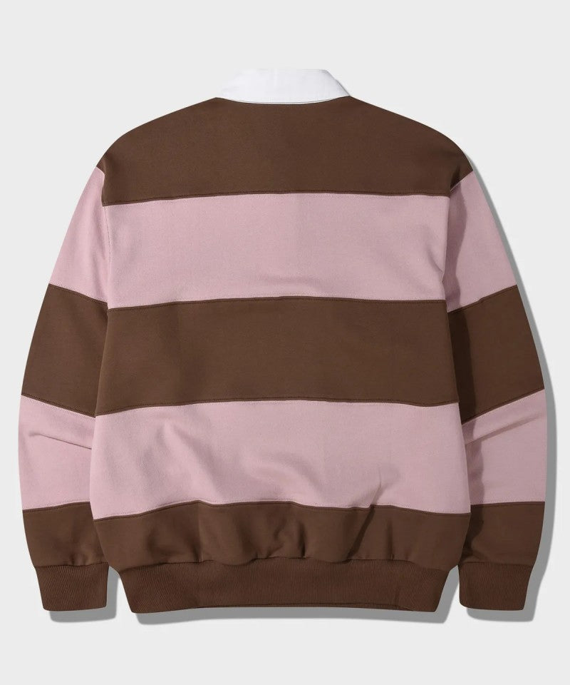 中性版【WE ARE】韓國JEEP 翻領寬條紋大學ＴJR5TSU825