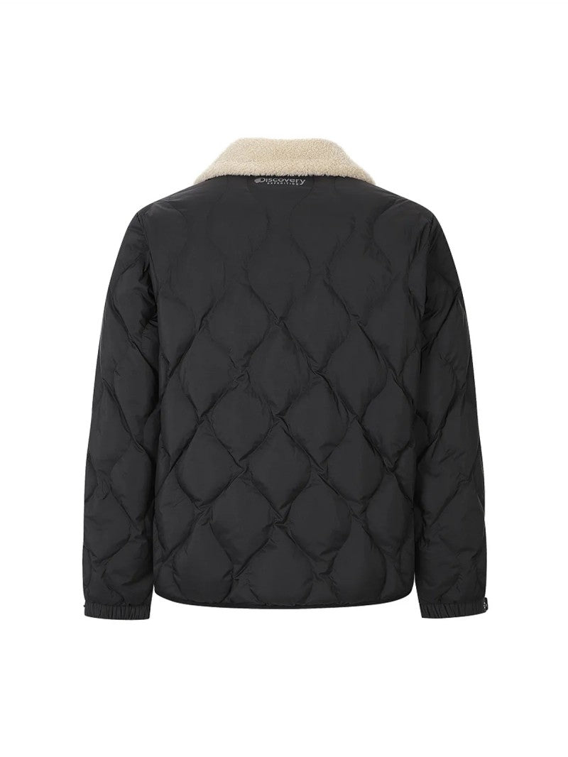 男款【WE ARE】韓國Discovery 羊羔毛翻領鴨絨羽絨夾克 DMDJ81056