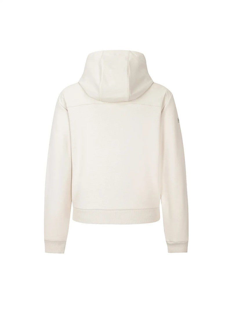 女款【WE ARE】韓國Discovery 異材質接拼連帽雙拉鏈刷毛棉外套DWTR93056