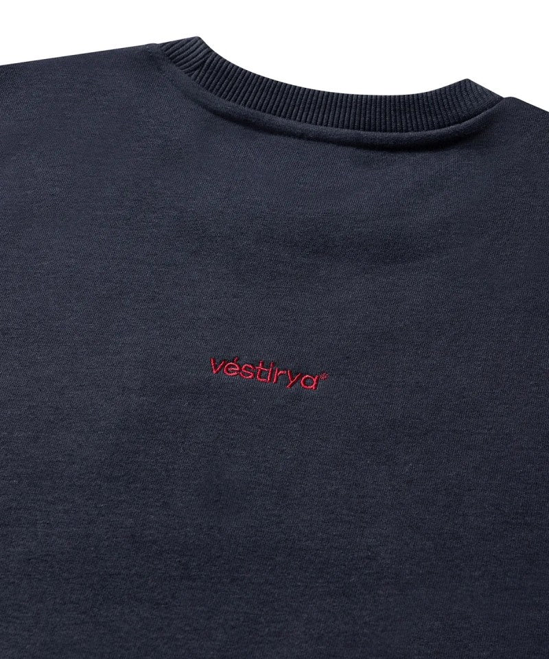 【WE ARE】韓國VESTIRYA刺繡圓領大學T衛衣VE2503CR001