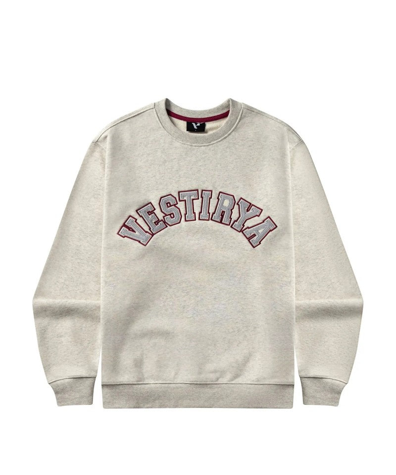 【WE ARE】韓國VESTIRYA刺繡圓領大學T衛衣VE2503CR001