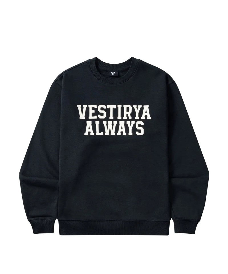 【WE ARE】韓國VESTIRYA刺繡圓領大學T衛衣VE2503CR002