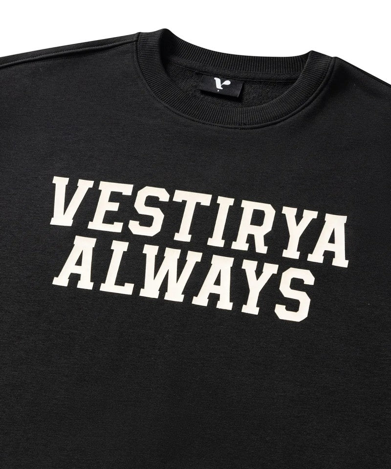 【WE ARE】韓國VESTIRYA刺繡圓領大學T衛衣VE2503CR002