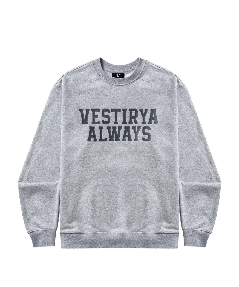 【WE ARE】韓國VESTIRYA刺繡圓領大學T衛衣VE2503CR002