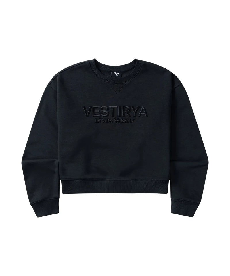 女款【WE ARE】韓國VESTIRYA刺繡圓領大學T衛衣VE2503CR500