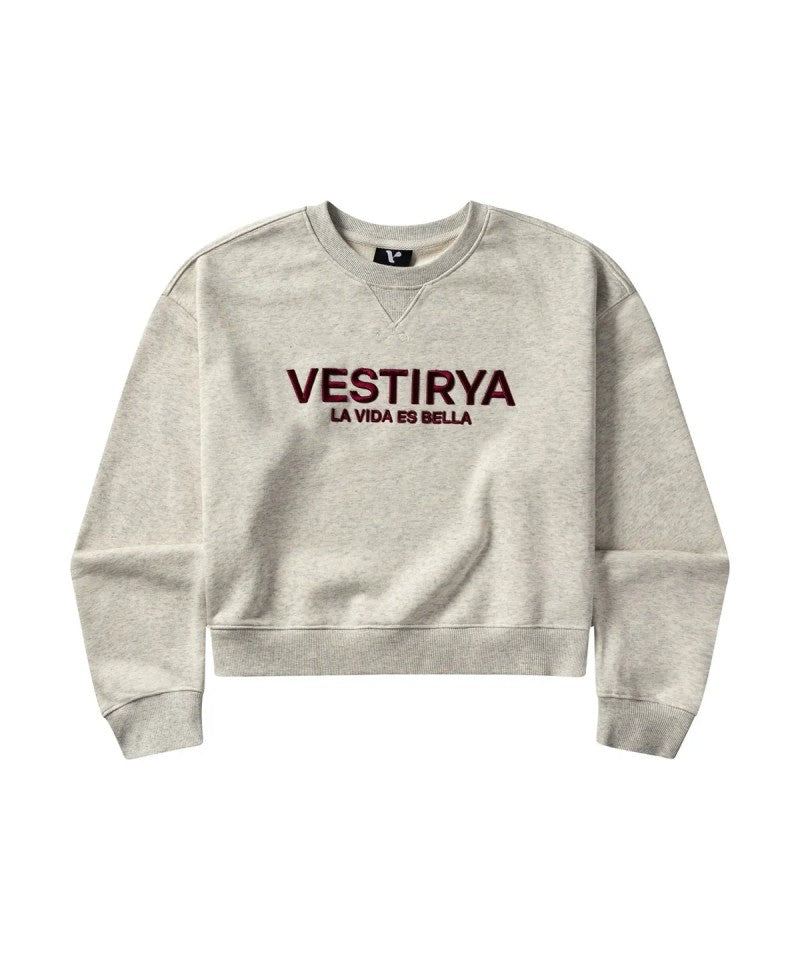 女款【WE ARE】韓國VESTIRYA刺繡圓領大學T衛衣VE2503CR500