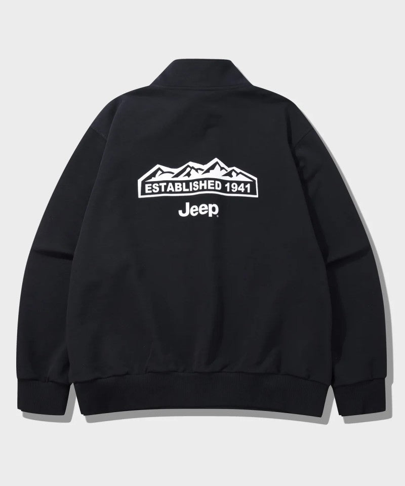 中性版【WE ARE】韓國JEEP 刺繡半拉鏈大學T JR5TSU838