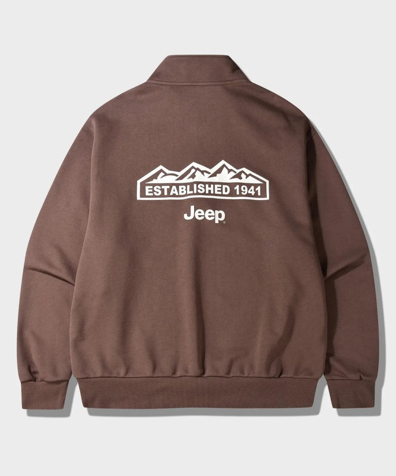 中性版【WE ARE】韓國JEEP 刺繡半拉鏈大學T JR5TSU838