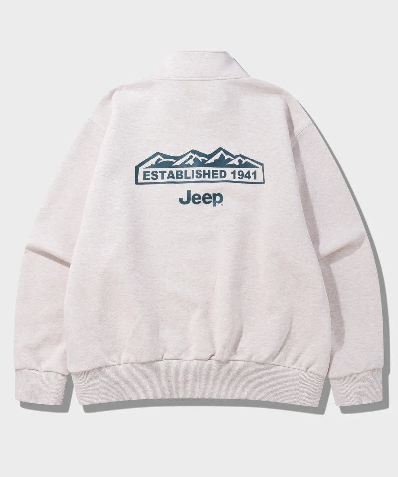 中性版【WE ARE】韓國JEEP 刺繡半拉鏈大學T JR5TSU838