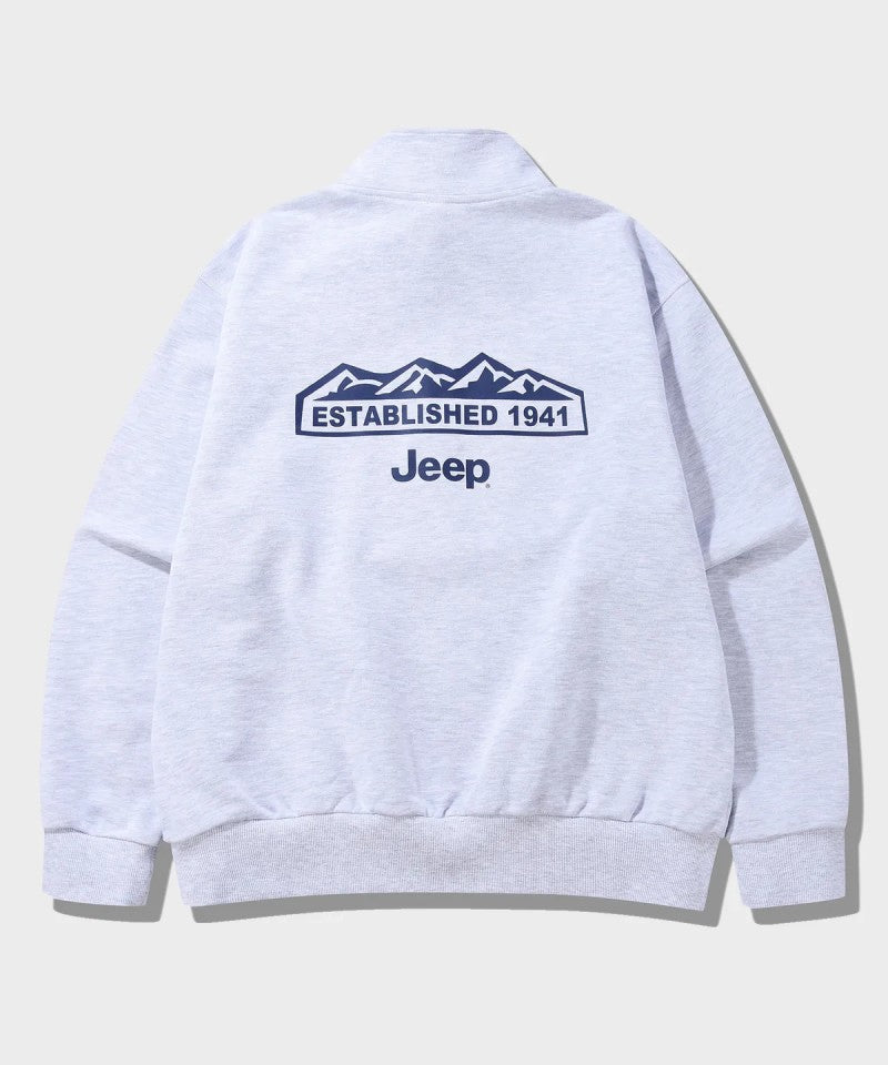 中性版【WE ARE】韓國JEEP 刺繡半拉鏈大學T JR5TSU838