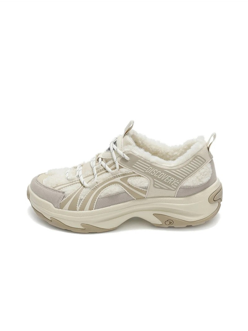 【WE ARE】韓國Discovery（正碼帶）側邊羊羔毛休閒運動鞋 DXSH6215N