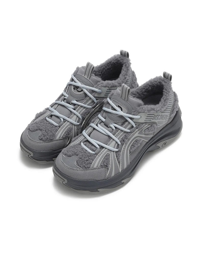 【WE ARE】韓國Discovery（正碼帶）側邊羊羔毛休閒運動鞋 DXSH6215N