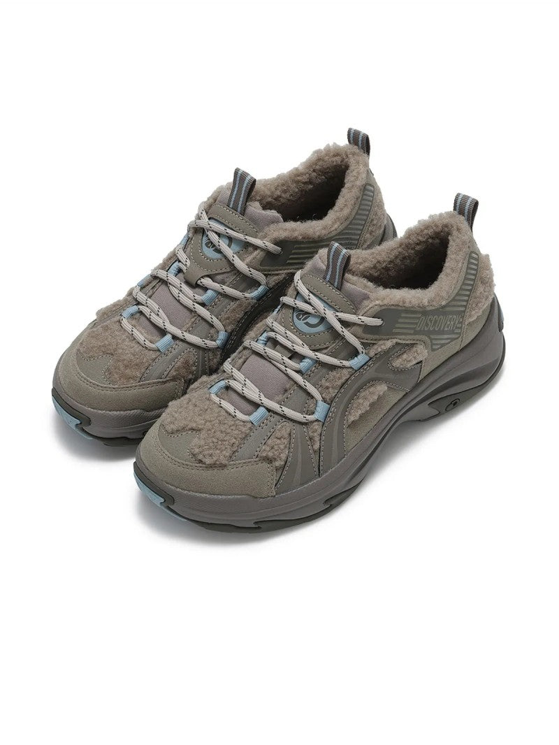 【WE ARE】韓國Discovery（正碼帶）側邊羊羔毛休閒運動鞋 DXSH6215N